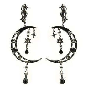 Eye Candy LA Moon Star Crystal Dangle Earrings